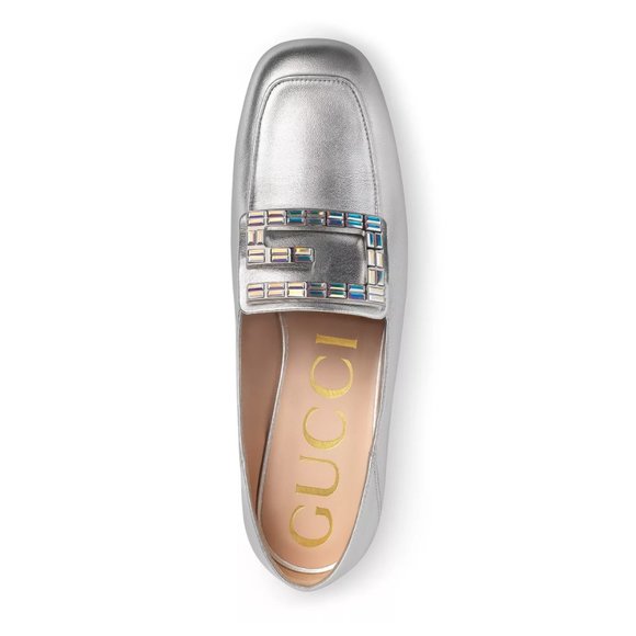 Gucci Madelyn Crystal G Loafers in Silver - Picture 5 of 7